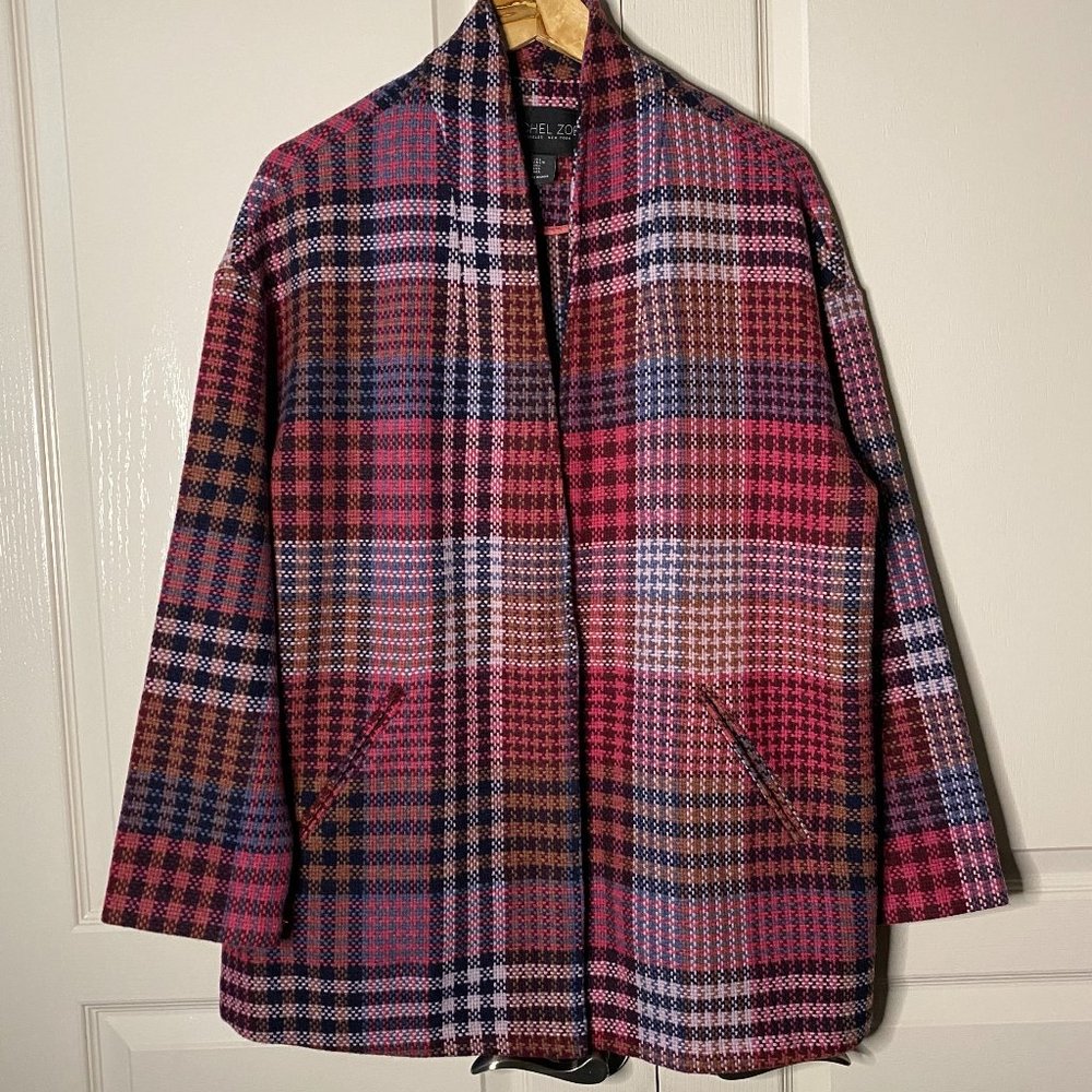 Rachel Zoe Tweed Plaid Jacket Sz L
